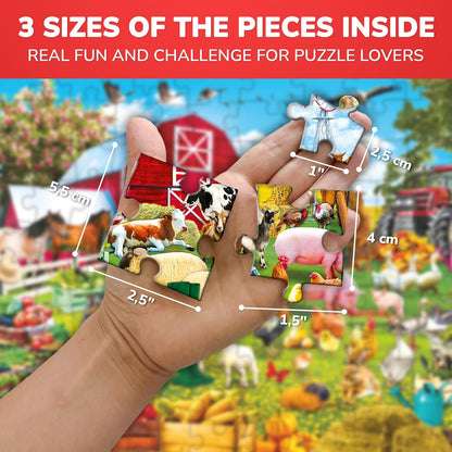 QUOKKA 100 Piece Puzzles for Kids Ages 4-6 – Floor Kids Puzzles Ages 6-8 Year Old – Toy for Learning Forest Animals for 8-10 yo – Jigsaw Toddler Game for Boy and Girl 3-5
