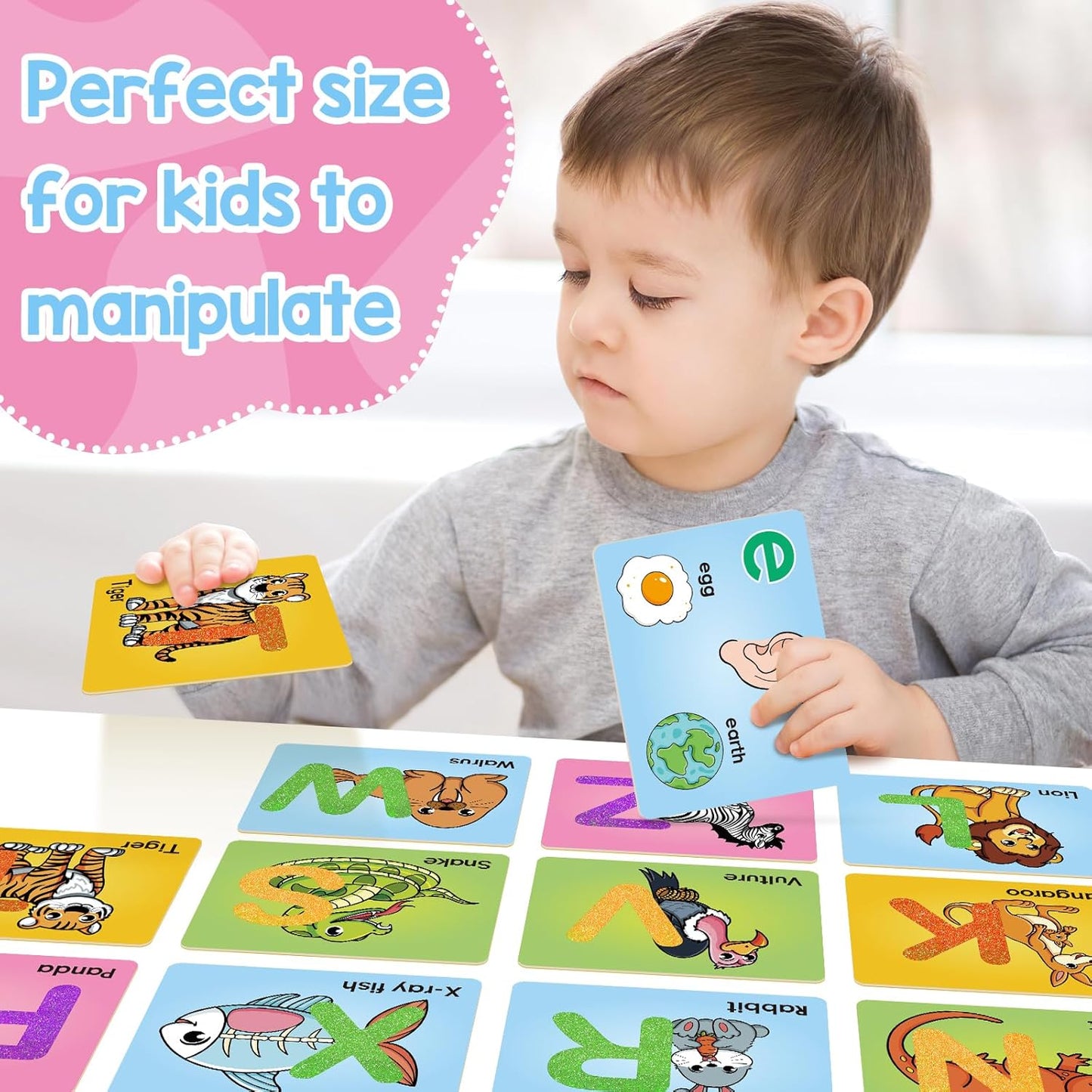 Broytain Sandpaper Letters Cards for Toddlers 3+,Word Games,Speech Therapy Toys for 3 4 5,Sensory Products, Educational Flash Cards,Learn Animals and Others