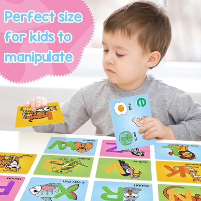 Broytain Sandpaper Letters Cards for Toddlers 3+,Word Games,Speech Therapy Toys for 3 4 5,Sensory Products, Educational Flash Cards,Learn Animals and Others