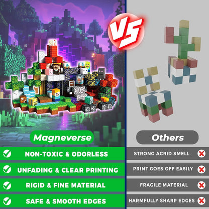 Magneverse 200 PCS 0.8in Magnetic Blocks - Magnet Toys for Kids, Magnetic Building Blocks Cubes, Stacking Magnets, School STEM Toys Birthday Gifts for Boys and Girls Age 3+ Years Old (Theme: Portal)