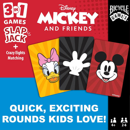 Bicycle Disney and Pixar 3-in-1 Card Games, Old Maid, Go Fish & Memory, Featuring Toy Story, Finding Nemo & Inside Out Characters, Kids Card Games Ages 4+, Family Games for 2-6 Players