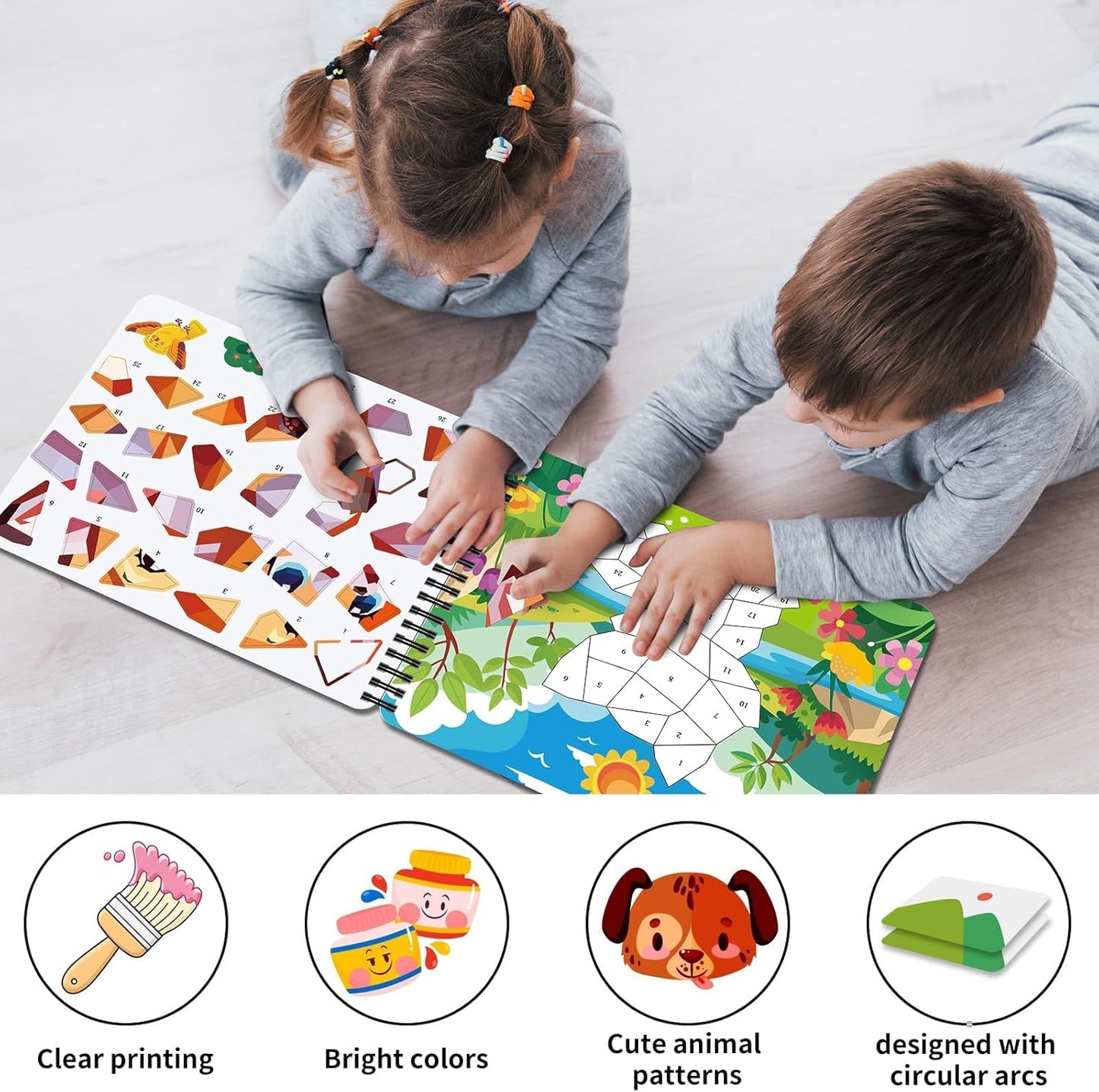 Kalysky Dinosaur and Ocean Animal Scene Sticker Book for Kids Ages 4-12, Search and Find Sticker Activity Book–Travel Toys for Toddlers, Airplane & Road Trip Games, Educational Fun
