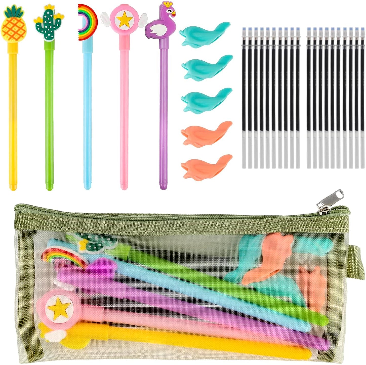 Large Reusable Grooved Handwriting Practice Workbooks for Kids Ages 3-8 – Magic Disappearing Ink & 3D Groove – Preschool Kindergarten Children Writing Books 5-Book Set with Pen Grips
