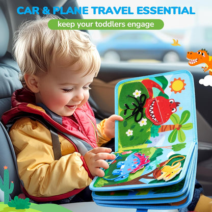 JoyCat Ocean Busy Book for Toddlers 1-3 - Travel Toy Activity Book for 1 2 3 Year Old Boys Girls, Educational Travel Toy with Sea Animals & Life Skills, Easter Basket Stuffers Kid, Autism Sensory Toys