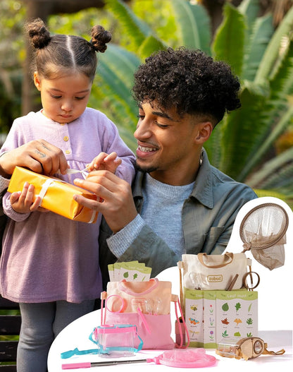 ROBUD Bug Catcher for Kids, Bug Catcher Kit with Bag Kit, Outdoor Exploration Set for Camping, Montessroi Toy for Kids Coming Closer to Nature，WRP07