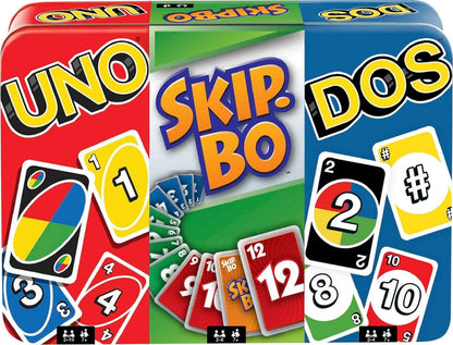 Mattel Games Skip Bo Card Game in Decorative Tin with 162 Cards, Sequencing Family Game for 2 to 6 Players, Kids Gift for Ages 7 Years & Older (Amazon Exclusive)