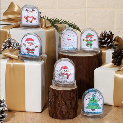 Syhood 12 Pcs Design Your Own Snow Globes Christmas Water Globe Christmas Snow Globes Kit Make Your Own Festive Arts and Crafts for Kids Christmas Activities