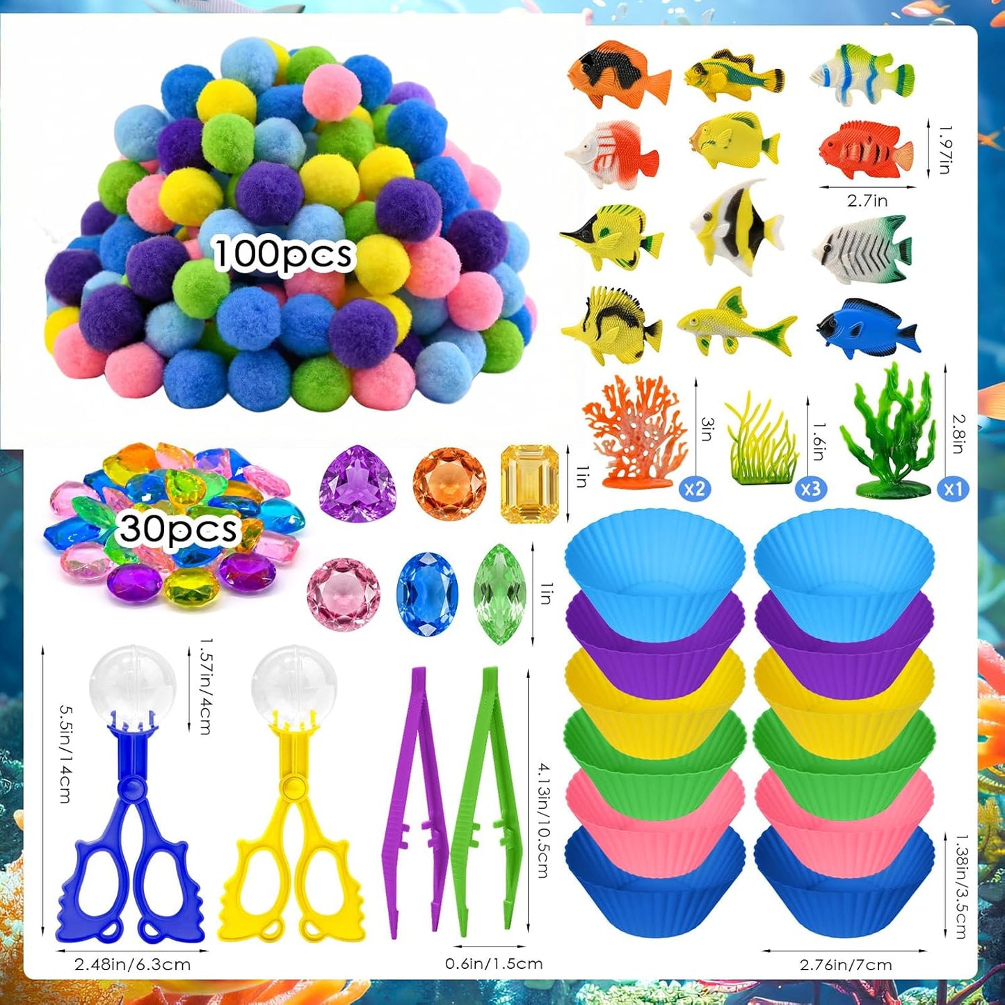 270 Pcs Numbers and Letters Sensory Bin Items Back to School Counting Sorting Sensory Bin Filler Fine Motor Numbers and Letters Geometric Figure Counts for Easter Spring Summer Sorting