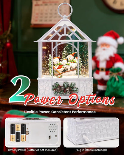 Extra Large Christmas Snow Globes Christmas Lantern, 12.99" Musical Snow Globe with 8 Songs, Santa Snowglobe for Kids Adults, 6H Timer Dual Power, Lighted Christmas Decorations Indoor Gifts