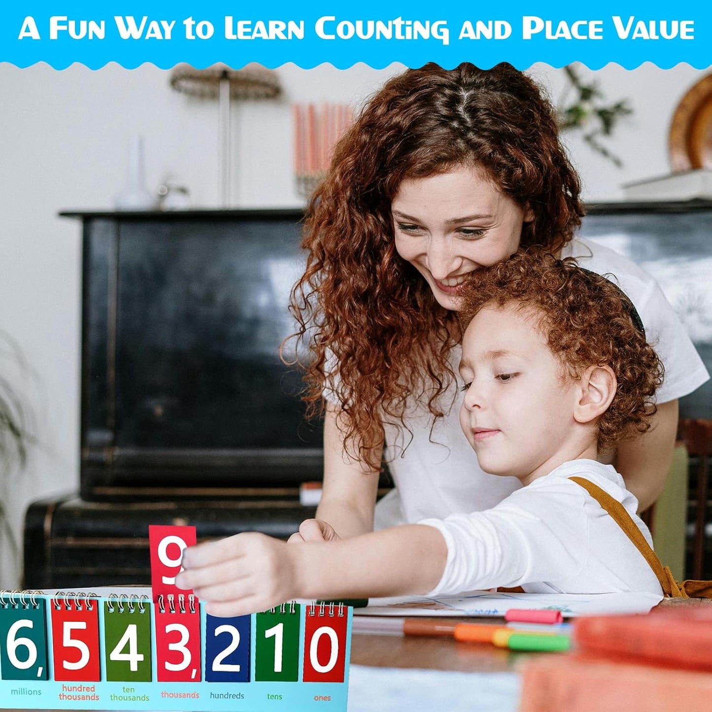 5 Pack Student Place Value Flip Chart Double-Sided with Whole Numbers and Decimals 1st 2nd 3rd Grade Math Learning Tool to Count by Ones, Tens, Hundreds, Thousands and Millions Classroom Must Haves