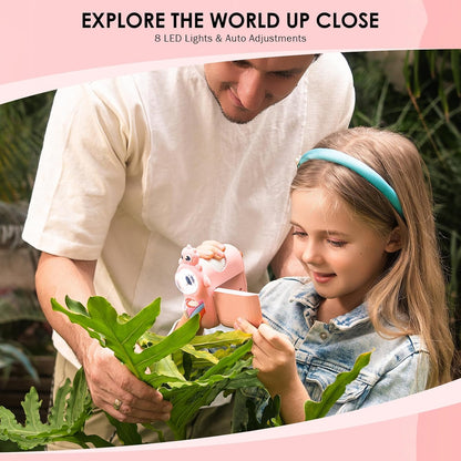 Microscope for Kids 1000X Magnification, 3-in-1 Handheld Portable Digiscope with 2" LCD Display, STEM Educational Toy Gifts for Kids Ages 4-12