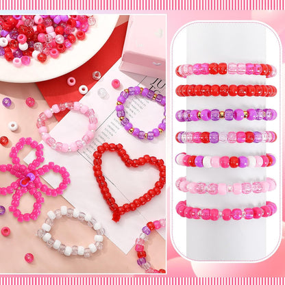 UPINS 1200Pcs Christmas Pony Beads Friendship Plastic Small Hair Beads Red Green White Pony Beads for Necklace Supplies (Christmas)
