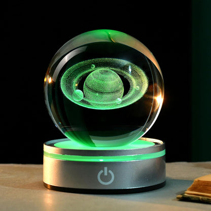 IFOLAINA 3D Solar System Crystal Ball Model Gift Space Astronomy Gift Planets Multicolor Universe Globe Ball Science Astrophysics Gift Night Light Kids Bedroom Adults Gift