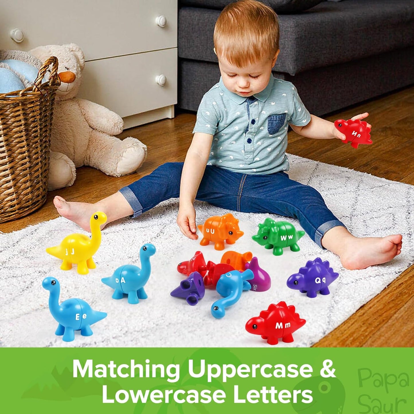 Alphabet Learning Toys Matching Letter ABC Fine Motor Toy Double-Side Ice Cream Toys Preschool Learning Activities Montessori for Toddler Kids Ages 2 3 4 5