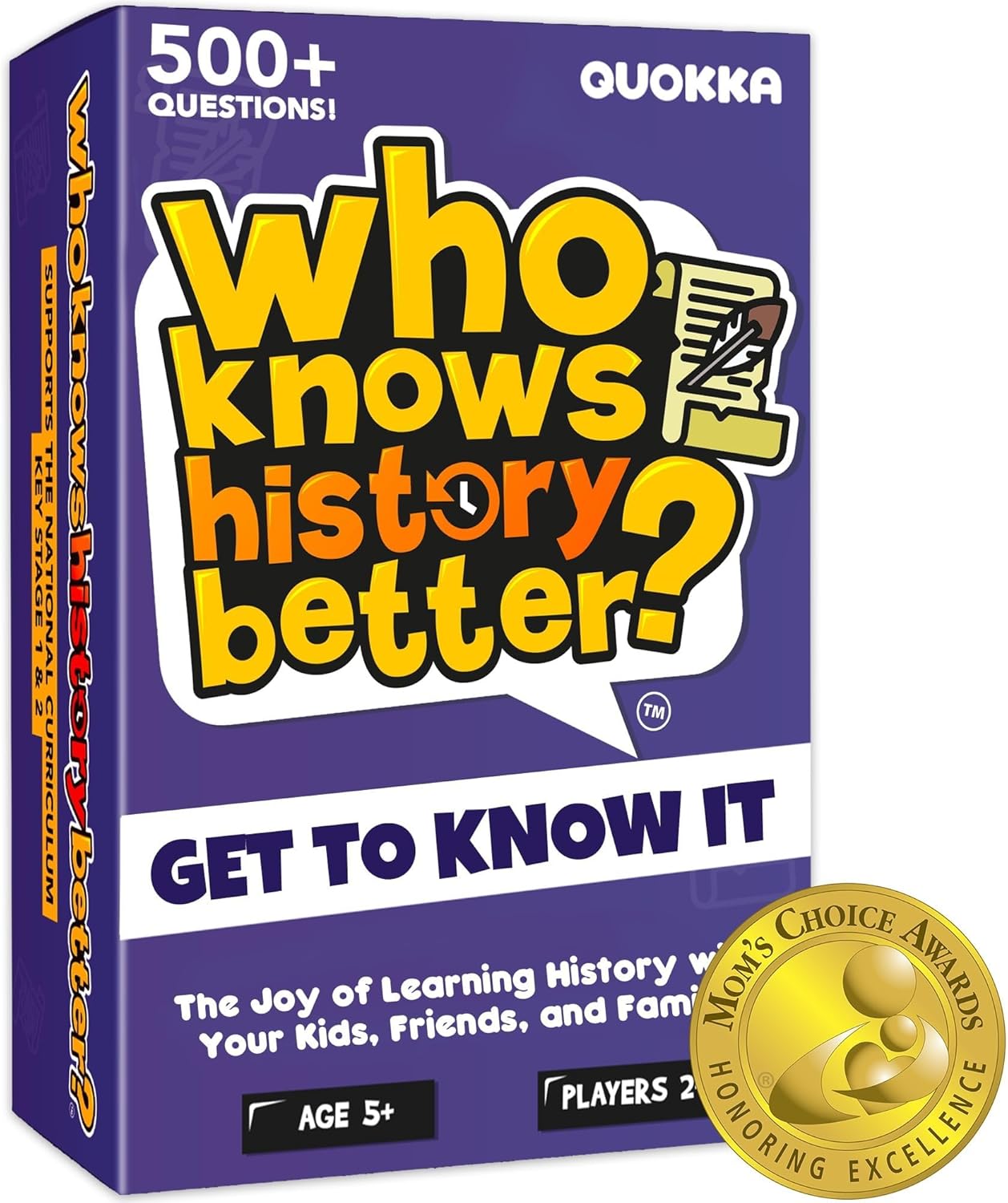 QUOKKA Board Games for Kids 8-12 and Family - Set of 4 Who Knows It Better? - 2000+ Questions Across Biology, Culture, STEM and Math - Educational Trivia Cards for Learning and Game Night