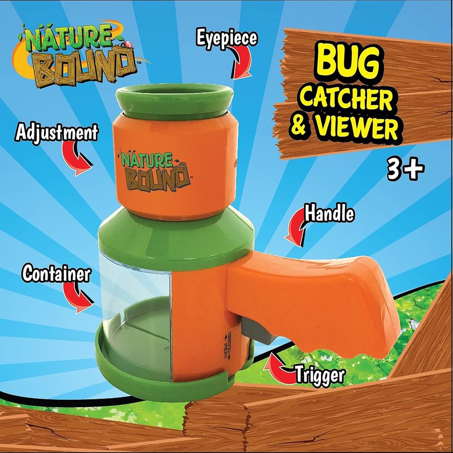 Nature Bound Bug Catcher and Viewer for Outdoor Exploration of Insects - Includes Handy Trigger Design - for Boys and Girls Medium