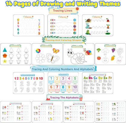 Huijing Montessori Preschool Learning Activities Busy Book - Workbook Activity Binder / Toys for Toddlers, Autism Learning Materials and Tracing Coloring Book