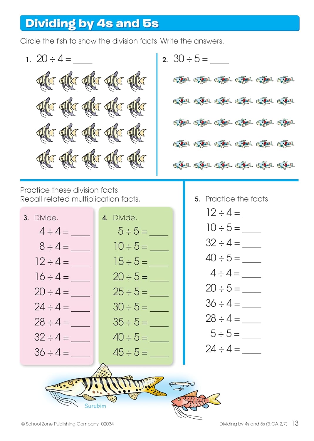 School Zone Multiplication & Division Workbook: 32 Pages, 3rd Grade, 4th Grade, Estimation, Word Problems, Ages 8 to 10 (I Know It! Book Series)