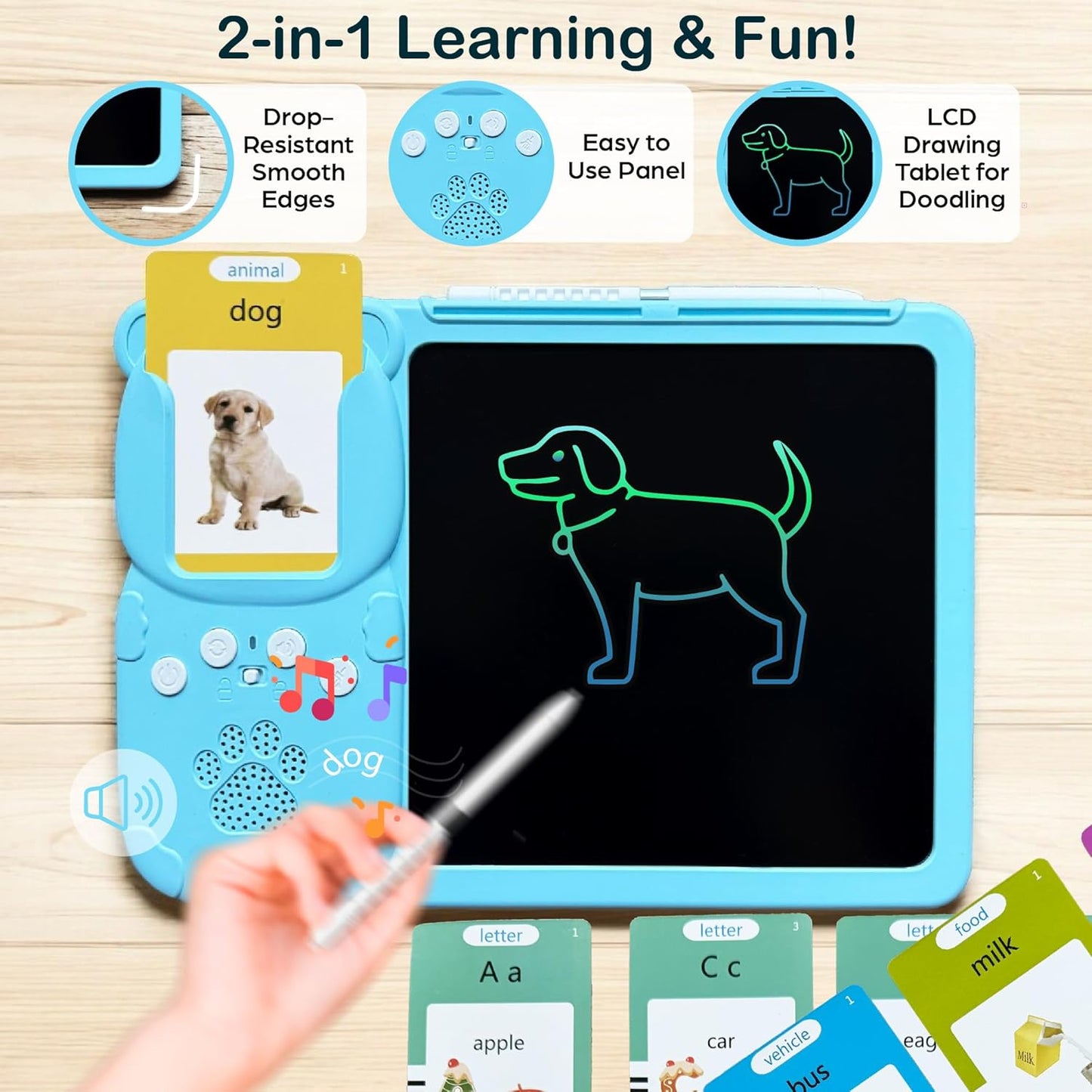Talking Flash Cards for Toddlers - LCD Writing Tablet Kids - Drawing Tablet Toddler Toys 510 Sight Words Learning Montessori - Autism & Speech Therapy Toys - Kindergarten Gifts