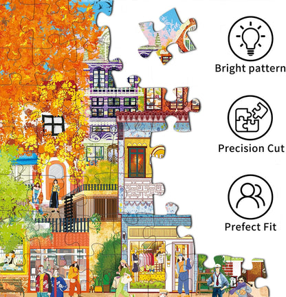 Puzzles for Adults 1000 Pieces,Seaview Campground Jigsaw Puzzle with 1:1 HD Poster, Perfect Interlocking No Dust, Stress Relief Ideal Gift for Family Games