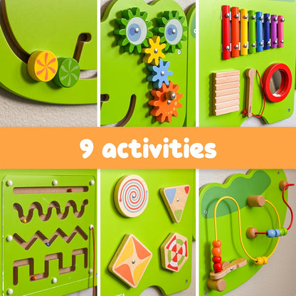 Spark & Wow Crocodile Activity Wall Panels | Light Green | Ages 18m+ | Montessori Sensory Wall Toy | 9 Activities| Busy Board Toys for Toddlers