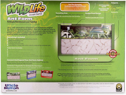 Uncle Milton Ant Farm Antopia Rainforest Ant Habitat - Observe Live Ants - STEM -Nature Learning Toy Green For 6 - 15 years