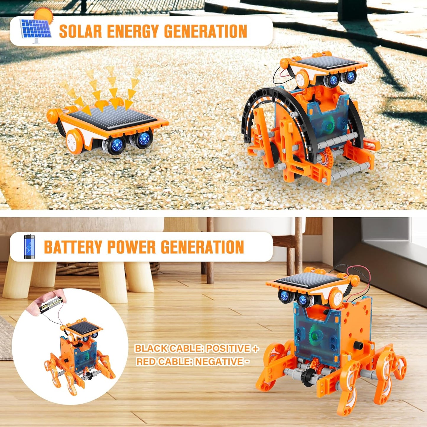 STEM 13-in-1 Education Solar Power Robots Toys for Boys Age 8+, Educational Toy DIY Science Kits for Kids, Building Experiment Robotics Set Birthday Gifts for 8+ Years Old Boys and Girls