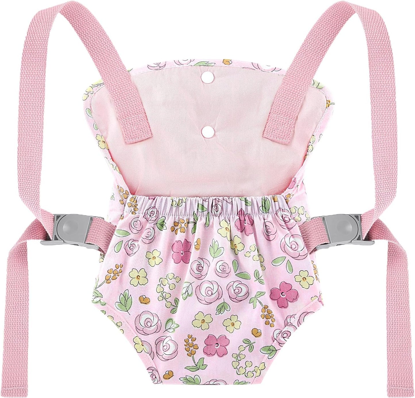 GAGAKU Baby Doll Carrier for Little Girls, Reborn Doll Accessories for Toddlers 3+ Years Old, Kids Toy Baby Dolls Sling Carrier - Pink - Moonflower