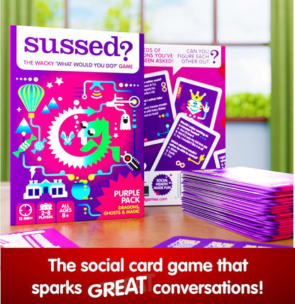 SUSSED The Wacky ‘What Would You Do’ Social Card Game - Simple Fun for Kids, Teens and Adults - Easy Family Travel Game for Road Trips - Ages 7 and Up - Orange Deck