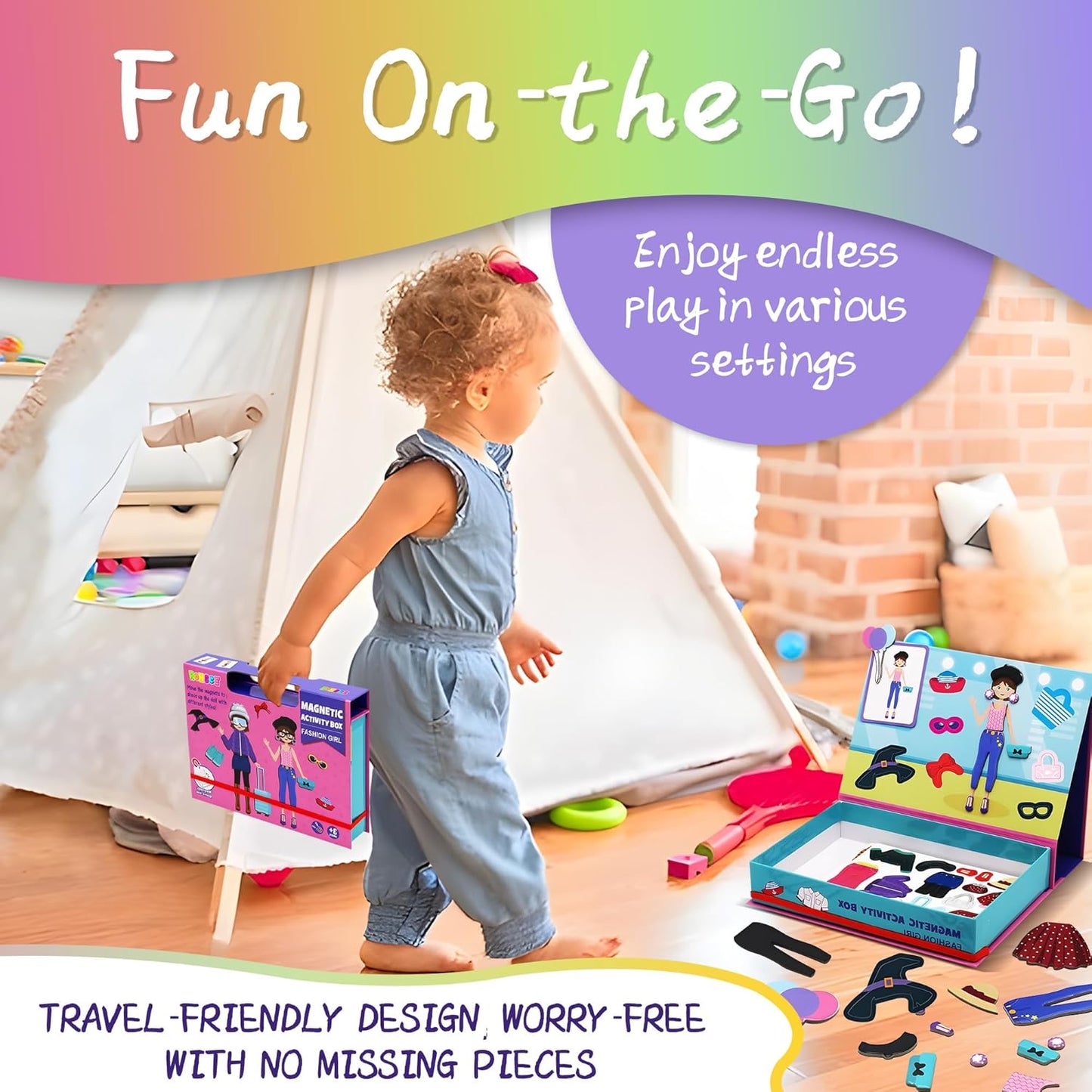 Marble Run for Kids, Vertical Magnetic Marble Maze Track with Doodle Board & Residue-Free Nano-Adhesive, STEM Explorers Brain Teaser Toy for Boys Girls Ages 3-12, Creative Thinking Games Gifts