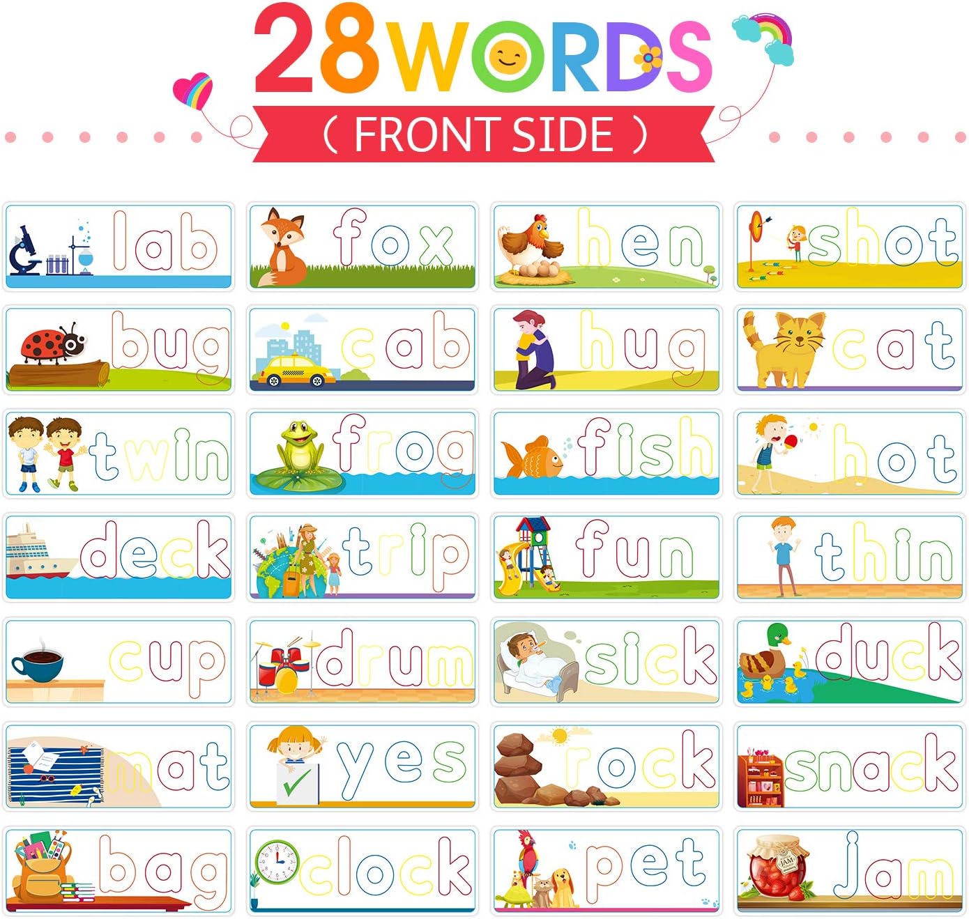 KMUYSL Learning Toys for 3 4 5 6 Years Old Boys and Girls - See & Spell CVC Word Builders with Alphabet Cards for Kids, Preschool Learning Activities Toys, Idea Birthday Gifts for Age 3-5 4-6 Kids