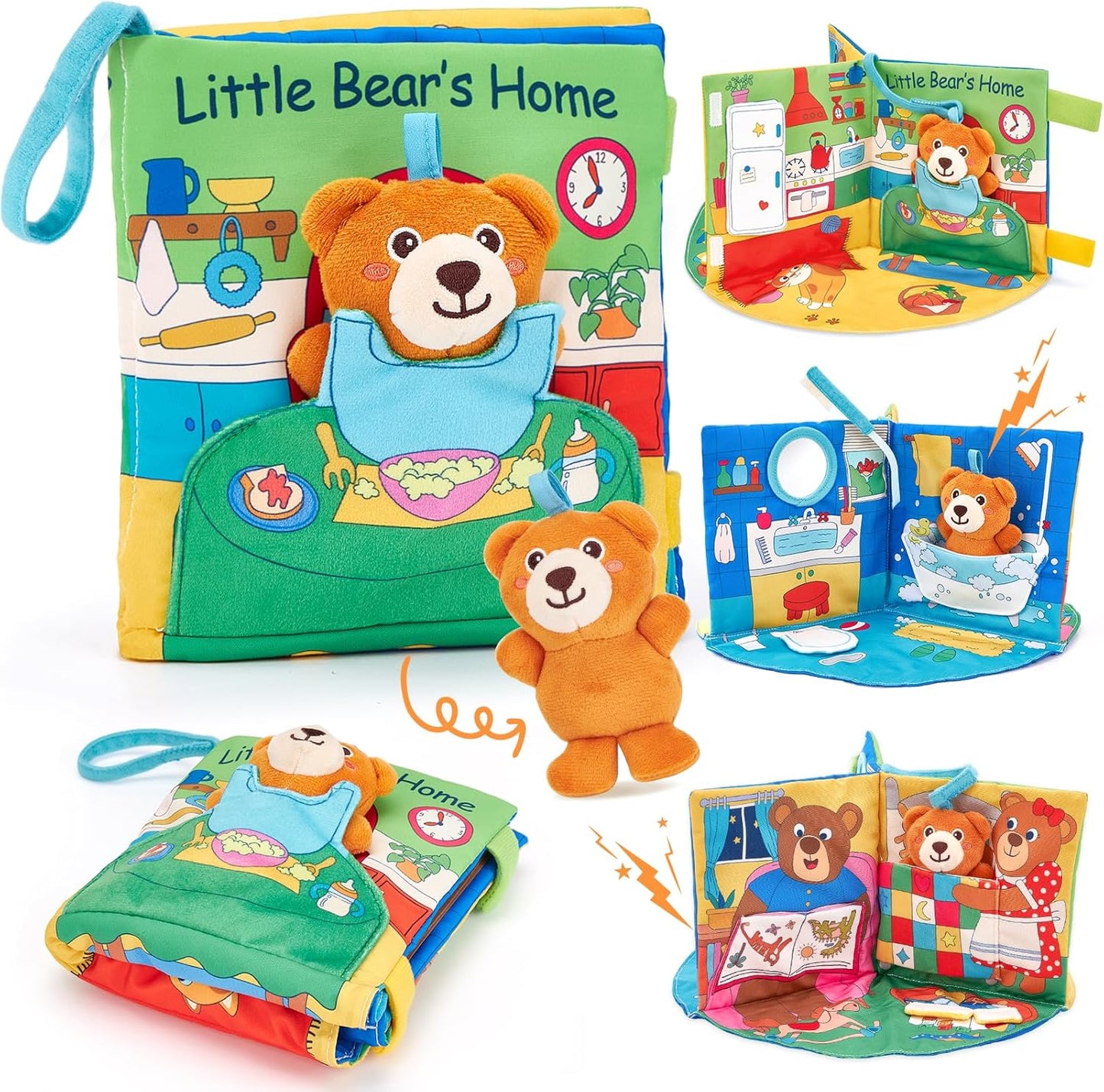 hahaland Baby Book for 1 Year Old - Touch and Feel Soft Activity Books Tummy Time Baby Toy 6 9 12 18 Months Interactive Book for Babies 6-12 Month on Airplane Birthday Easter Basket Stuffers