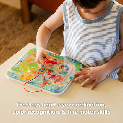 HABA Busy Board for Toddlers 2-4: Number Maze Magnetic Puzzle Game - Toddler Travel Toys for Preschoolers, STEM Toy Encourages Color Recognition, Fine Motor & Counting