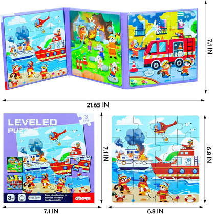 Magnetic Puzzles for Toddlers 1-3, Cartoon Mermaid Magnet 3 in 1 Jigsaw Puzzle, Kids Travel Puzzles Toys, Preschool Learning Toy for Kids 1-8 Year (Mermaid)