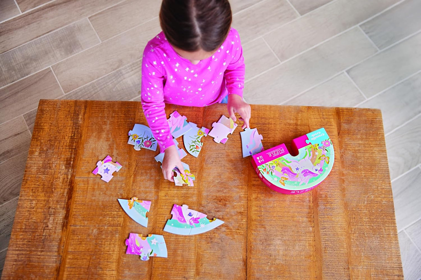Crocodile Creek 12-Piece Mini Jigsaw Puzzle - Fun Floor Puzzles for Kids Ages 2-4 and Up - Heavy-Duty Shaped Box for Storage - Fire Truck - 12" x 9" Finished