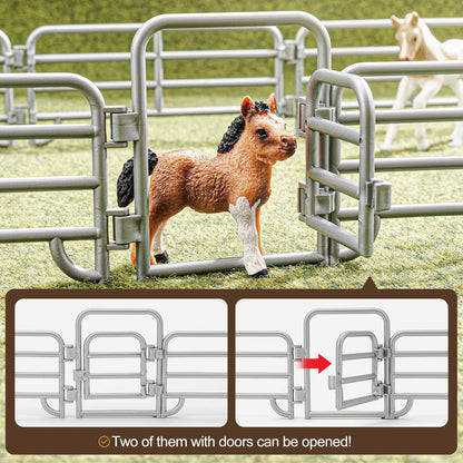 24PCS Farm Ranch Animal Fence Corral Toys for Kids Age 3-5 5-7 4-8 Years Olds Boys Girls, Educational Farm Animal Cake Toppers for Toddlers 3 4 5 6 7 8 9 10