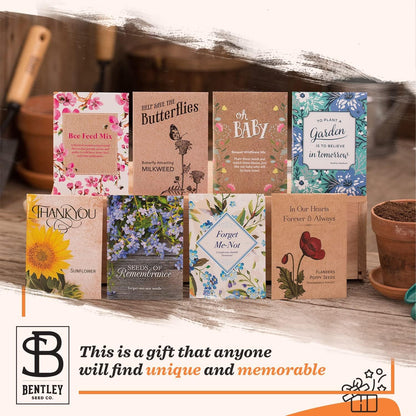 Grateful Memories Dove with Bird and Butterfly Mix Seed Favor Packets - Gardening Gifts - Wild Flower Seeds for Planting - Garden or Indoor Plant Flowers - Growing Plants in Memory