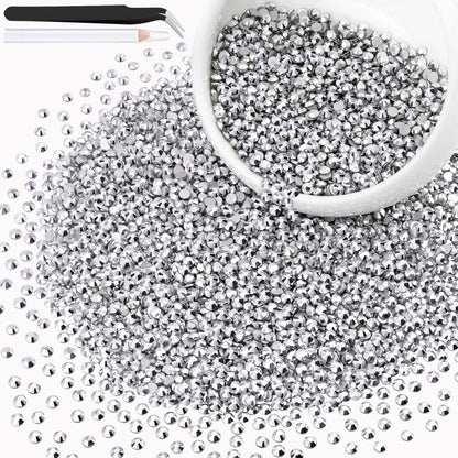 5000PCS SS6/2mm Glass Crystal Rhinestones (Clear), Bedazzling Flatback Rhinestones for Crafting DIY Crafts Nail Art Makeup Decoration, Gems Diamond Charms for Tumbler Shoes Clothing Mug