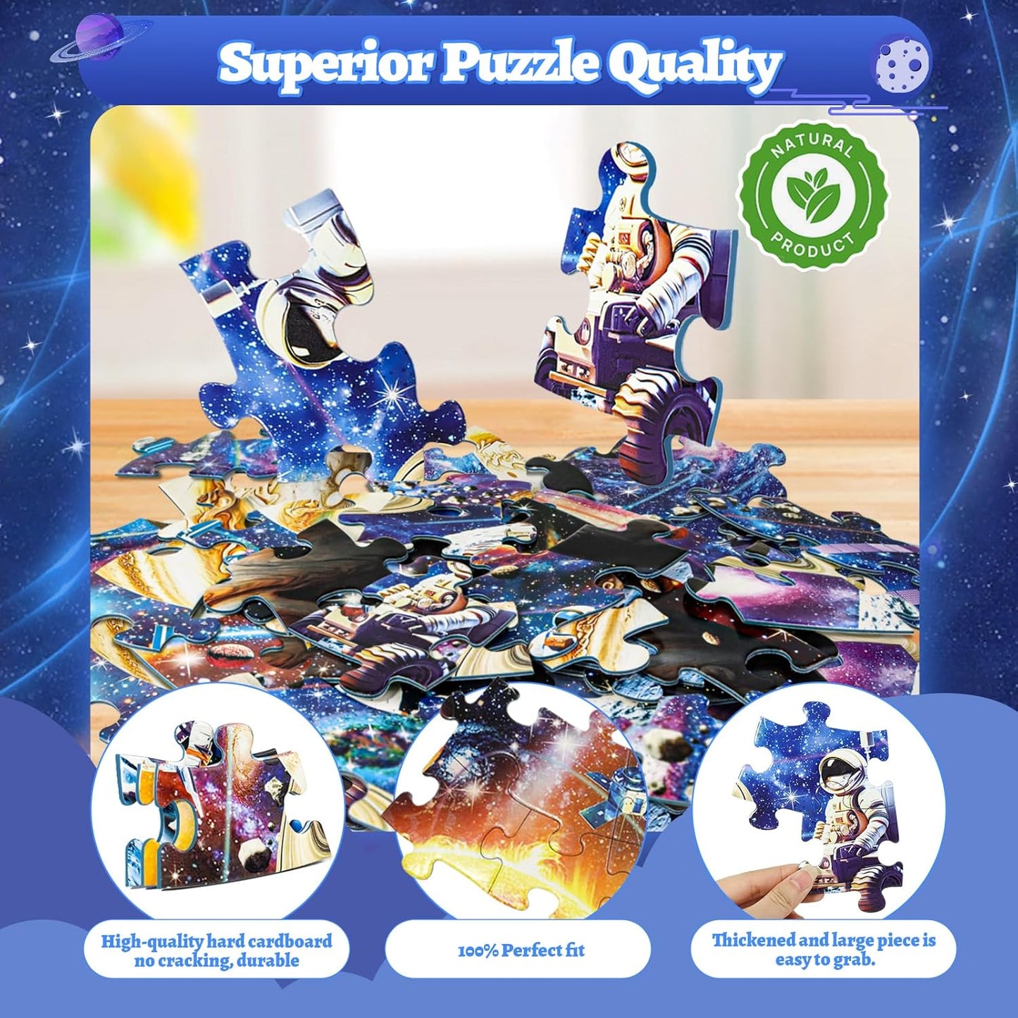 Glow-in-The-Dark Dinosaur Floor Puzzles for Kids Ages 4-6, Kids Jigsaw Puzzles Ages 6-8, 70PCS Large Round Dino Educational Puzzle Toys for 3 4 5 6 7 8 Years Old Children, Easter Gifts for Kids
