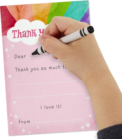 Hallmark Kids Fill in the Blank Thank You Cards, Rainbow (20 Cards with Envelopes)