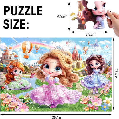 Jumbo Floor Puzzle for Kids,48 Piece Unicorn Large Jigsaw Puzzles,Puzzle for Toddler Ages 3-5,Fun Educational Preschool Learning Toy Easter Gift for Boys & Girls Ages 4-8