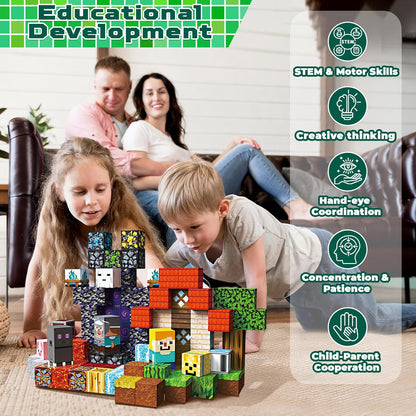 GraceDuck 300 PCS Magnetic Blocks - Magnetic Building Blocks, Stacking Magnets for Kids, Sensory Toy for STEM Montessori Sensory Toys for Kids 3+ Boys and Girls Christmas Birthday Gifts
