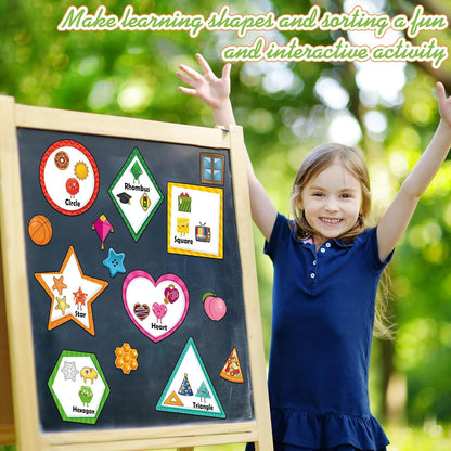Blosssound 10 Set Magnetic Shape Sorting for Toddler Matching Games Magnet Sorting Mats 30 Everyday Objects Magnets Pieces Learning Toys for Child Learning Shape Game Preschool Classroom