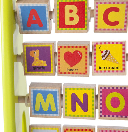Fat Brain Toys Alpha-Abacus - Wooden Alphabet & Number Learning Toy for Kids 2+