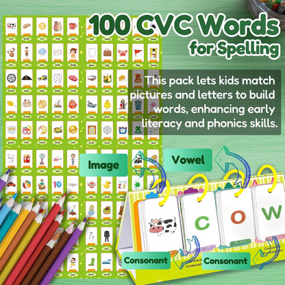 Flipping Calendar Set for Kids 3-10 - Learning Pocket Chart, Sentence Building Flash Cards, Kids Puzzle Games for Homeschool Classroom, Educational Gifts for Boys Girls (Sentence Building)