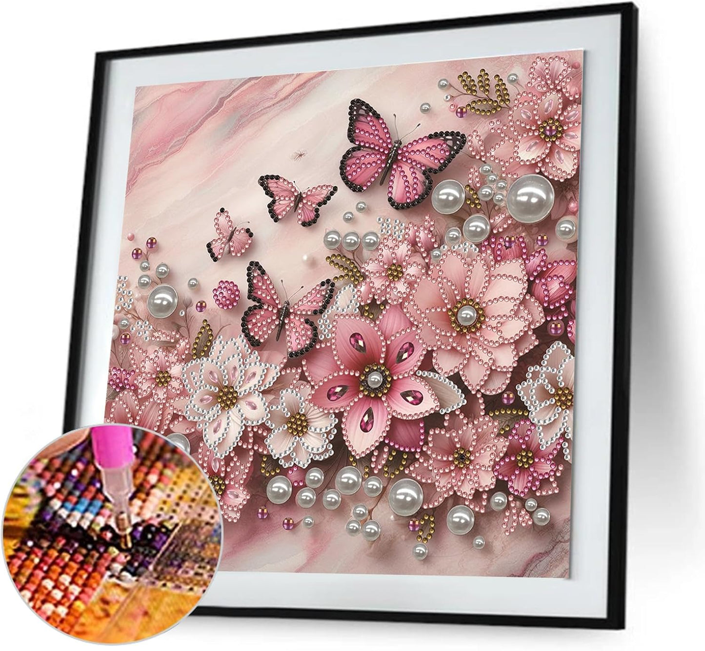 LAKEQUILL Royal Blue Butterfly Special Shaped 5D DIY Partial Drill Home Diamond Art Kit (Butterfly-4)