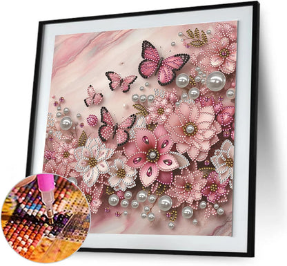 LAKEQUILL Royal Blue Butterfly Special Shaped 5D DIY Partial Drill Home Diamond Art Kit (Butterfly-4)