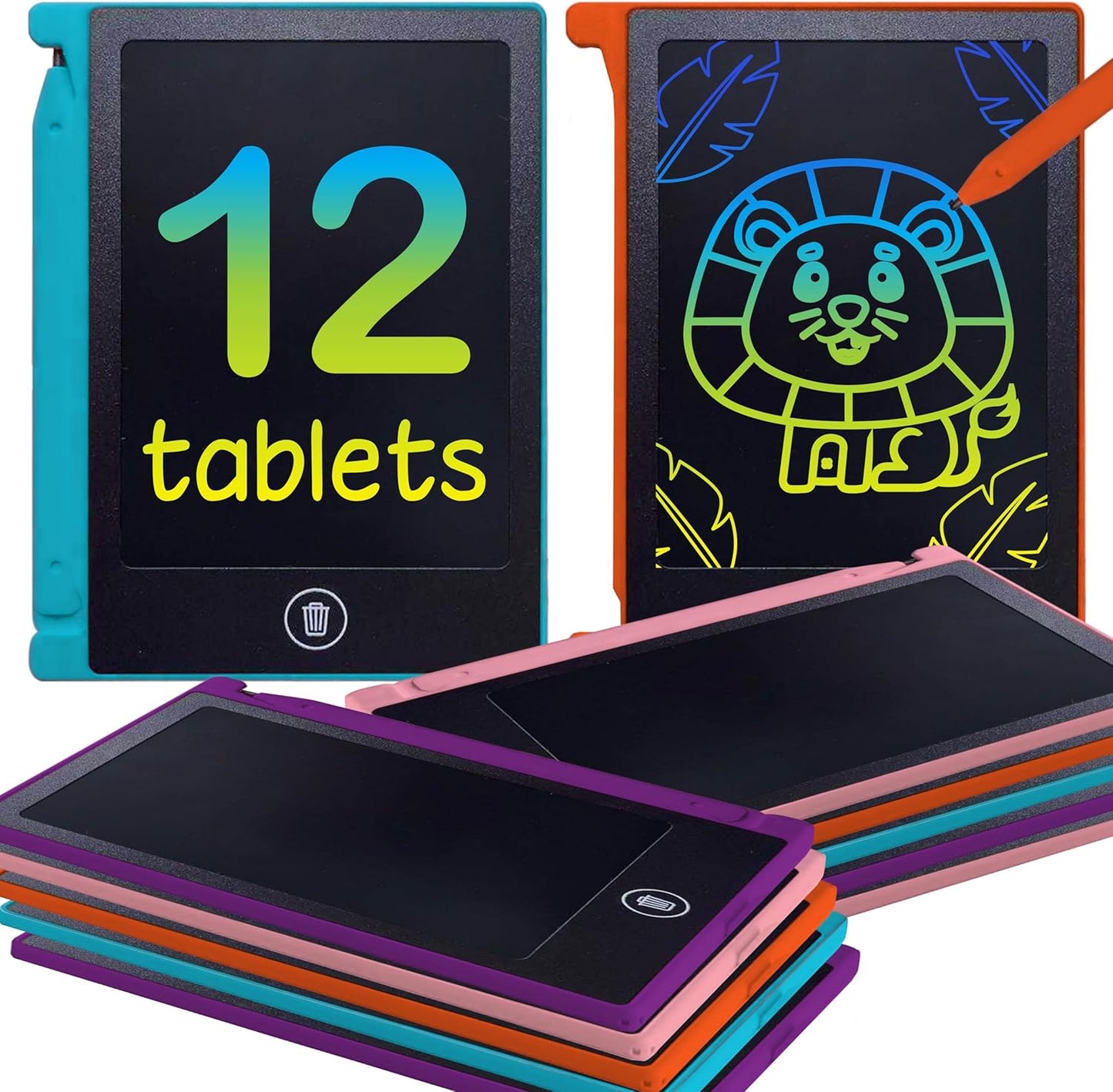 Party Favor Mini LCD Writing Tablet for Kids, 6 Pack – 4.5 Inch Mini Drawing Board. Fun and Educational for Kids that Sketch and Doodle. Perfect Goodie Bag and Gift Bag Filler, School Prize Or Gift