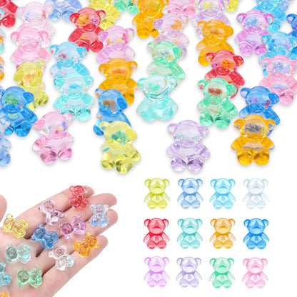 LAIDANLA Mini Resin Bears, Tiny Plastic Animals to Hide Small Bears Bulk for Counting Miniature Landscape Bear Party Favors Gifts Easter Egg Vase Filler Bear Figures Cute Trinkets Desk 200 Pcs