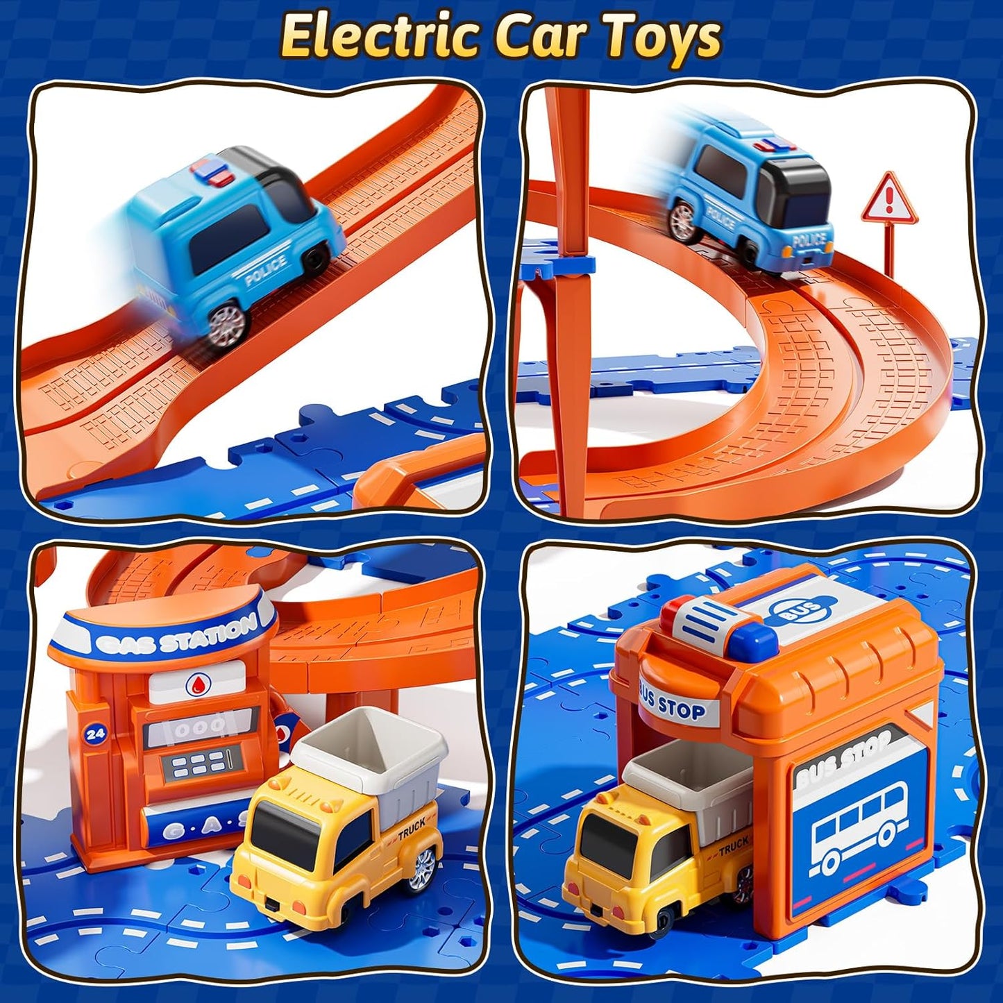 Toddler Puzzles Track Cars Toys for Kids, Boys and Girls Age 3-5 4-7, Floor Puzzle Race Track with Cars and Road Signs, Birthday Toy Games for 3 4 5 6 7 8 Year Old Birthday Gifts
